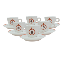 Xícara de café c/pires de porcelana 6un